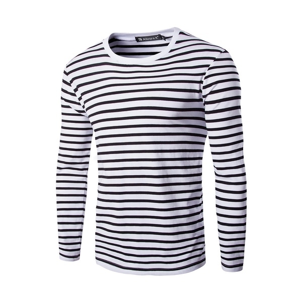 mens black white striped t shirt