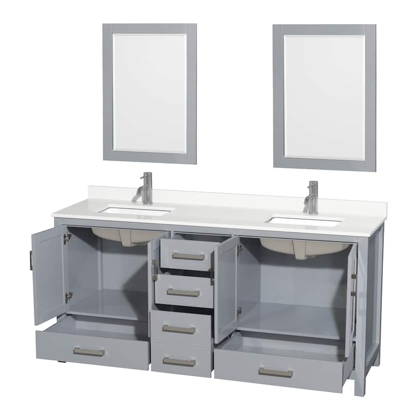 Wyndham Collection WCS141472D-QTZ-UNSM24 Sheffield 72" Free Standing