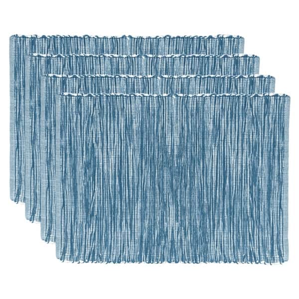 slide 2 of 15, Fabstyles Shadows Cotton Placemats Set of 4 - 13x19 Set of 4 - Indigo