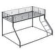 preview thumbnail 9 of 10, Twin XL Over Queen Metal Bunk Bed, Black