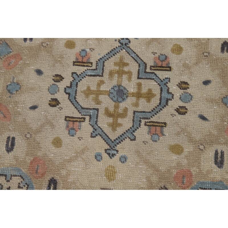 Geometric Tabriz Persian Area Rug Hand-Knotted Bedroom Wool Carpet - 6'7"x 9'5"