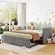 preview thumbnail 13 of 34, Multifunctional Design Upholstered Daybed with Pop Up Trundle, Space-saving, Twin Size Grey