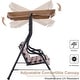 preview thumbnail 13 of 11, MCombo 3-Person Outdoor Porch Canopy Swing Patio Hanging Swing with Steel Stand, UV Protection Convertible Canopy, 4008 Brown With Beige Plaid