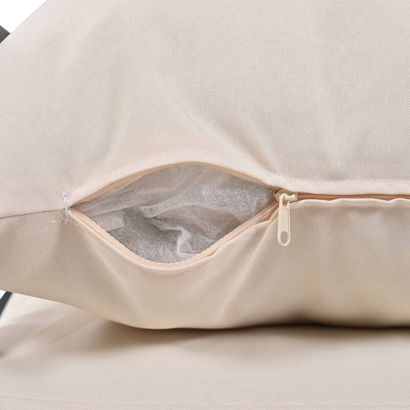 Outdoor Steel Patio Sofa Set with Coffee Table and Water-Resistant Cushions