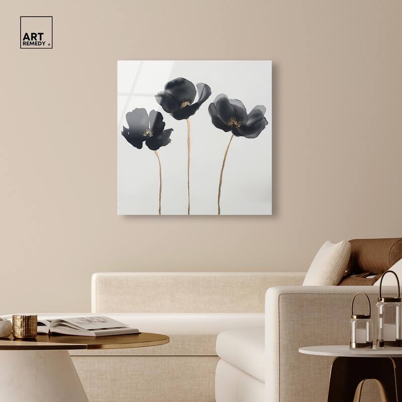 Nocturnal Flowers II Acrylic by Art Remedy, Ready to Hang