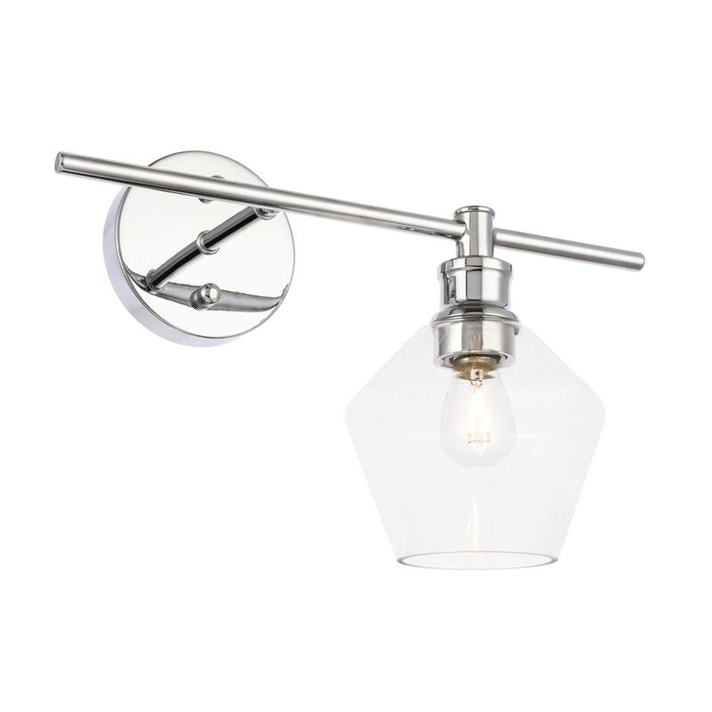 Gerald 1-Light Glass Right Wall sconce - 14.7/10.2 - 14.7/10.2