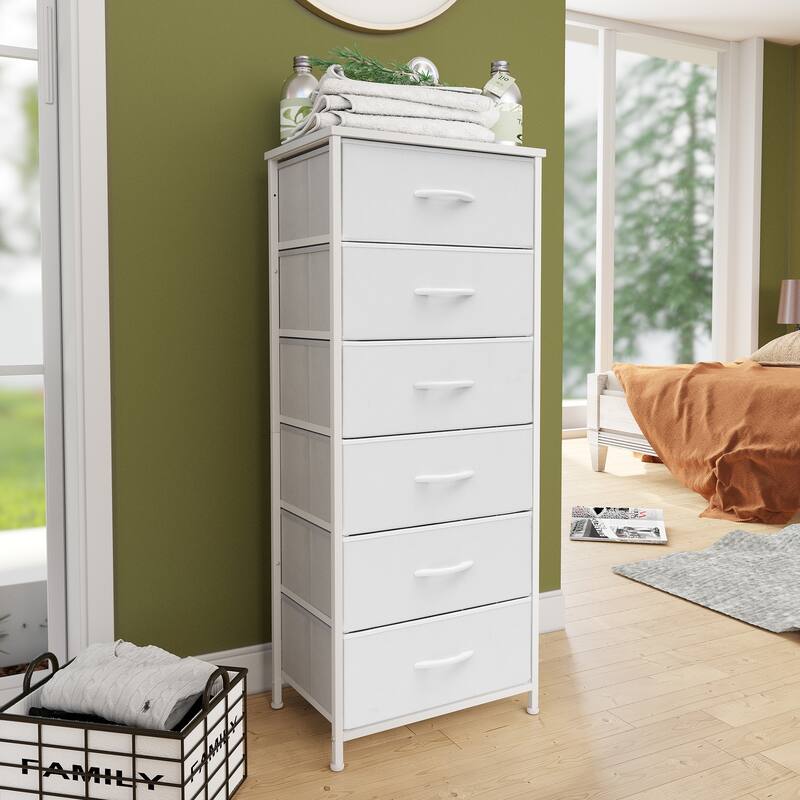 Pellebant 6 Drawers Vertical Storage Tower - White