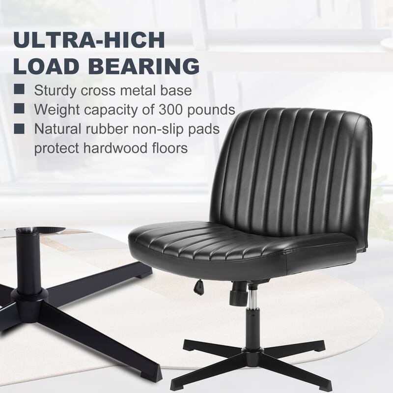 Modern Armless PU Leather Office Chair