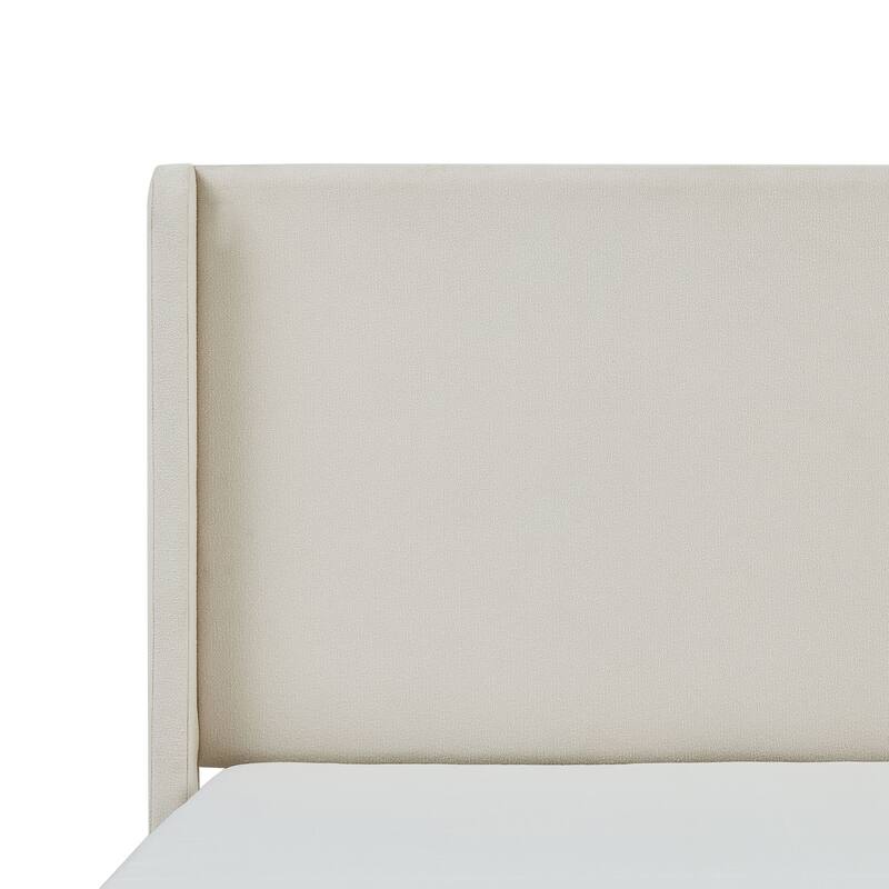 Upholstered Wingback Bed/ Upholstered Platform Bed Frame/ 52.3" High Headboard/ Simplicity/ No Box Spring Needed/ King