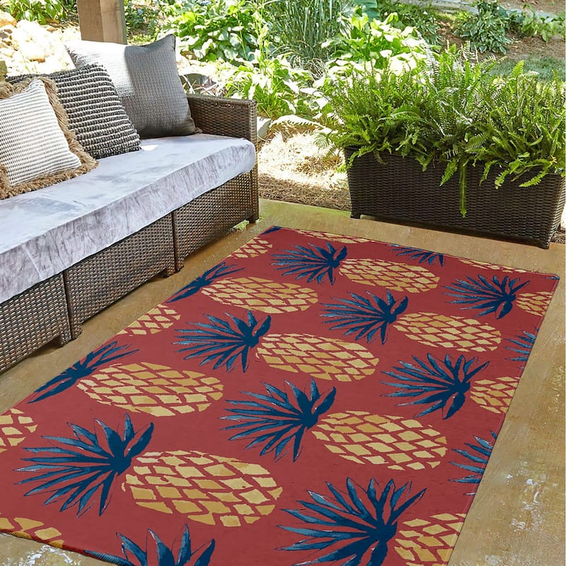 Pineapple Stripes Indoor/Outdoor Rug