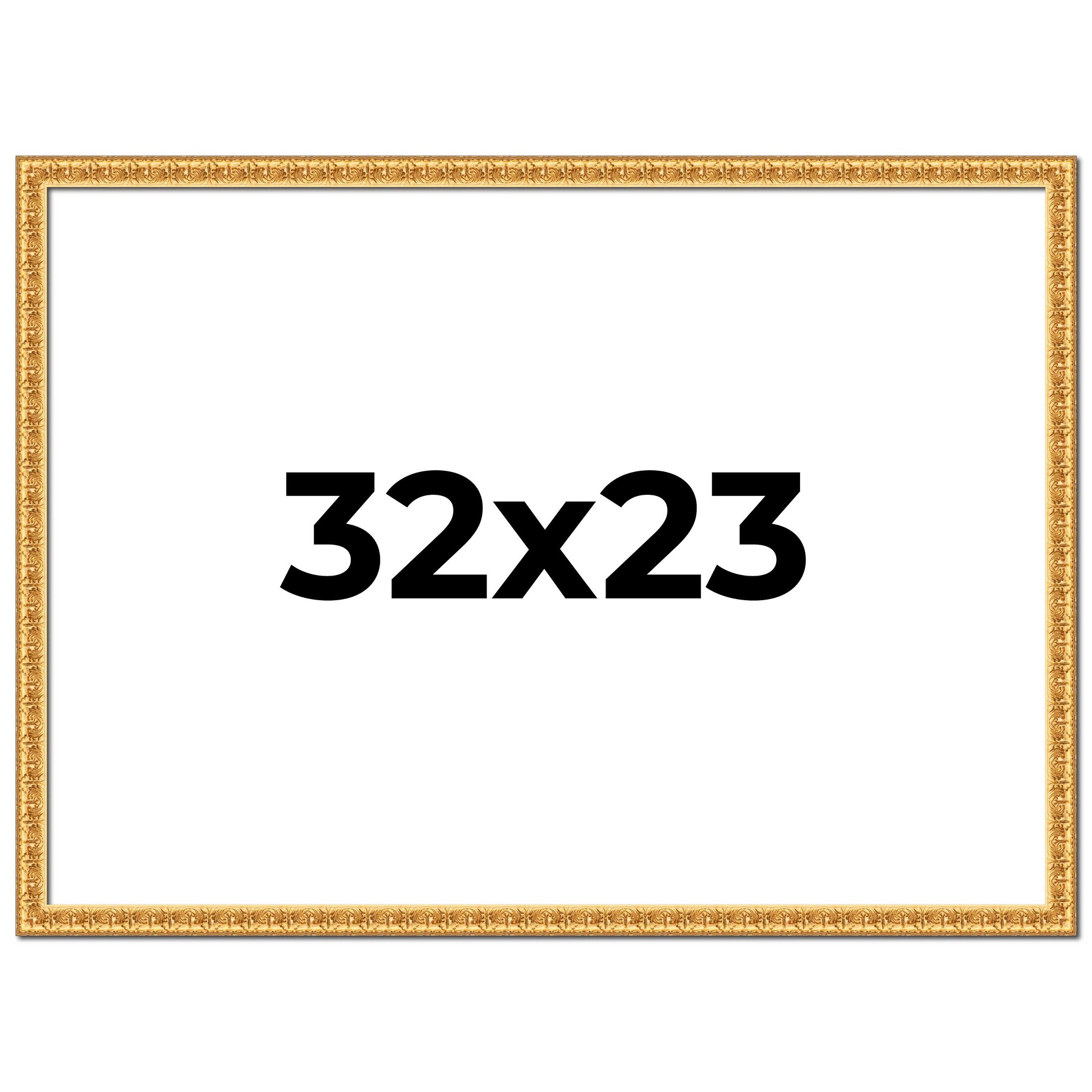 32x23 Frame Gold Real Wood Picture Frame Width 1 inches | Interior