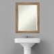 preview thumbnail 36 of 35, Beveled Wood Bathroom Wall Mirror - Owl Brown Narrow Frame