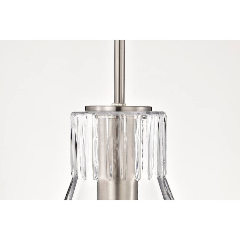 Gianna 1 Light Medium Pendant Brushed Nickel Finish Clear Glass - Brushed Nickel