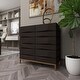 preview thumbnail 12 of 39, Contemporary Dark Brown Geometric Designed Wood Cabinet and Dresser Collection