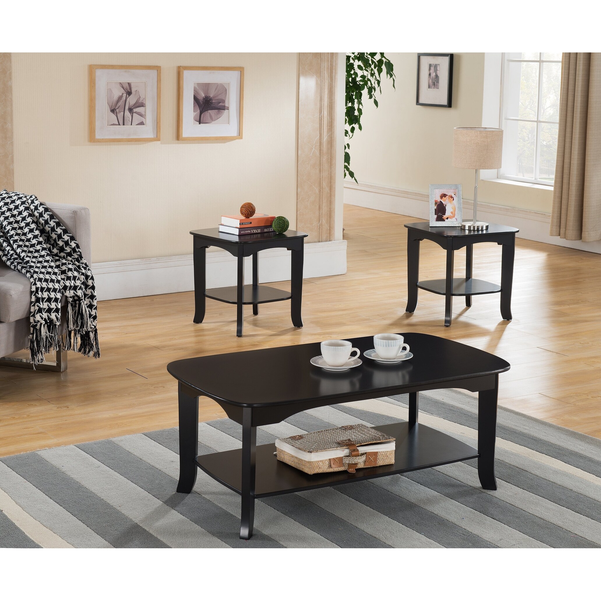 Espresso coffee table and end tables sale
