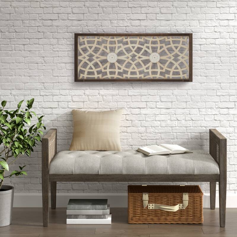 Madison Park Damask Wood Panel Two-tone Geometric Wall Decor