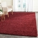 preview thumbnail 62 of 239, SAFAVIEH Santa Monica Shag Einara 2-inch Thick Area Rug 5'3" x 7'6" - Maroon - Rectangle