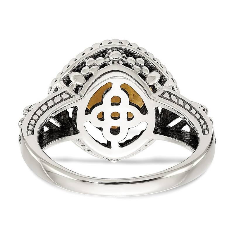 Curata 925 Sterling Silver Polished Prong set With 14k 2.10Citrine Ring