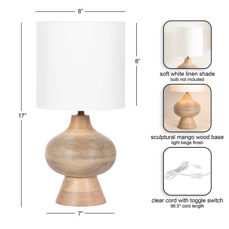 Kate and Laurel Bahira Tabletop Lamp - 8x8x17