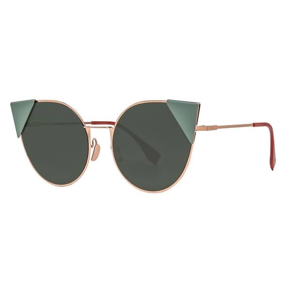 Shop Fendi Lei Ff 0190 S Ddb07 Copper Gold Green Round Cat Eye