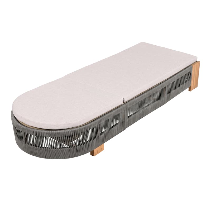 Spruce & Spring Khloe Outdoor Chaise Lounge Chair, Acacia wood Pool Chair