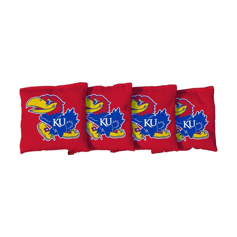 Kansas Jayhawks Red Cornhole Bags - All-Weather Resin Filled