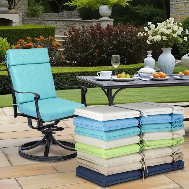 Aoodor Outdoor High Back Dining Chair Cushion Set, 44"x21"x3.2", Set of 4 - 44"x21"x3.2"