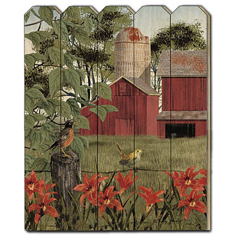 TrendyDecor4U Farmhouse "Summer Days" Printed Wall Art on a Wood Fence by Billy Jacobs
