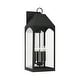 preview thumbnail 1 of 4, Burton Outdoor 4-light Black Large Wall Lantern w/ Clear Glass