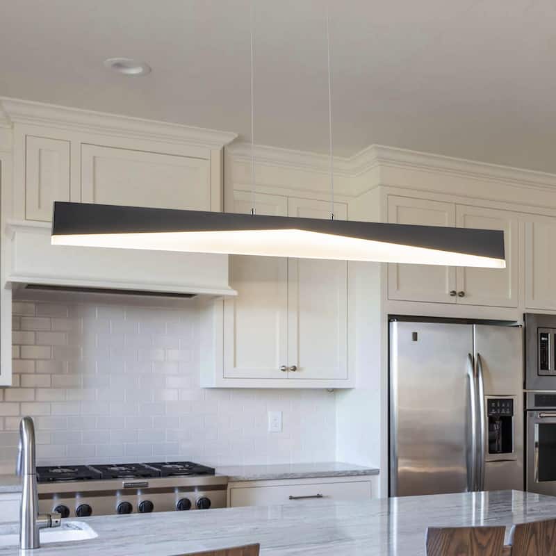 Modern Minimalist Linear LED Pendant Light Adjustable Linear Chandelier - W39.57"