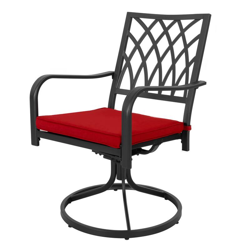 5PCS Patio Metal Dining Set with Umbrella Hole, All-Weather Design