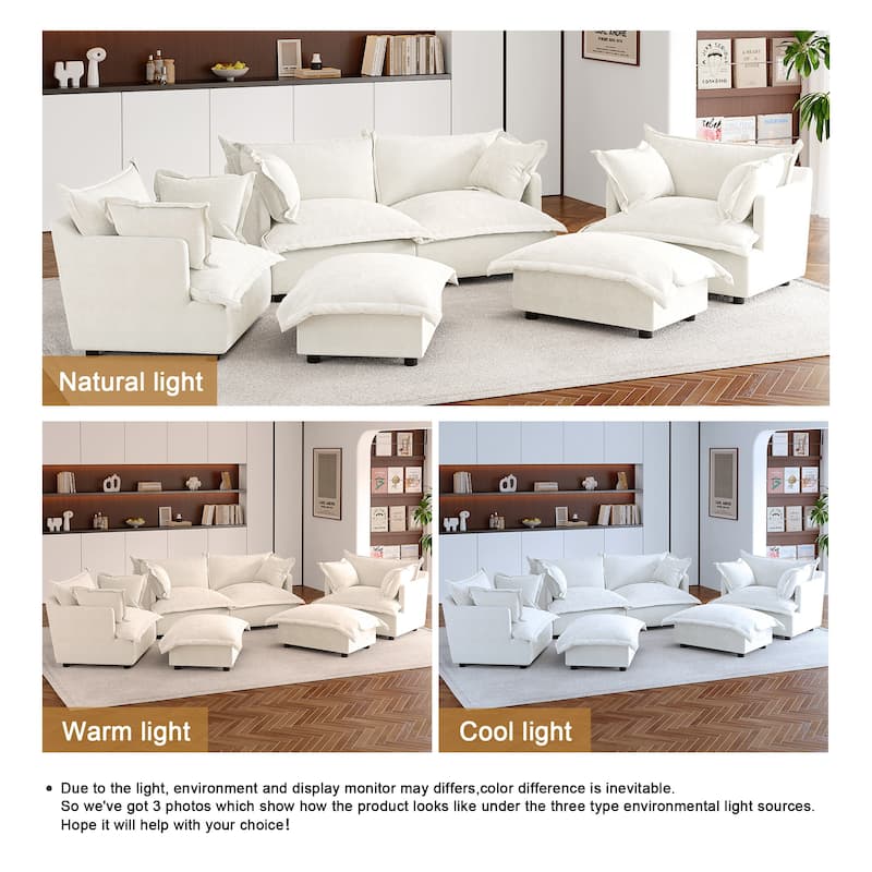 Double Layer Cushion Comfy Cloud Modular Sectional Sofa Set