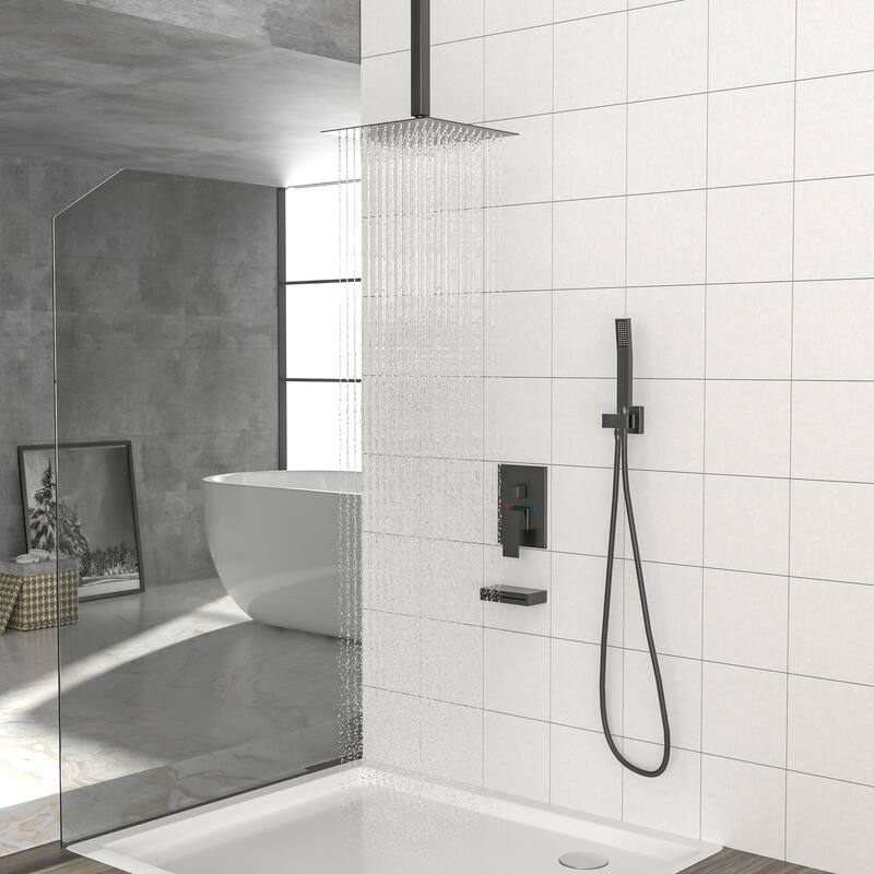 Topcraft 12-inch Ceiling Mount Square Shower System with Rough-in Valve - 12*12