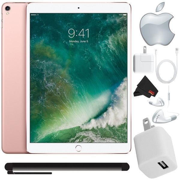 Apple iPad Pro 10.5 inch (64GB, Wi-Fi 4G LTE, Rose Gold) Bundle