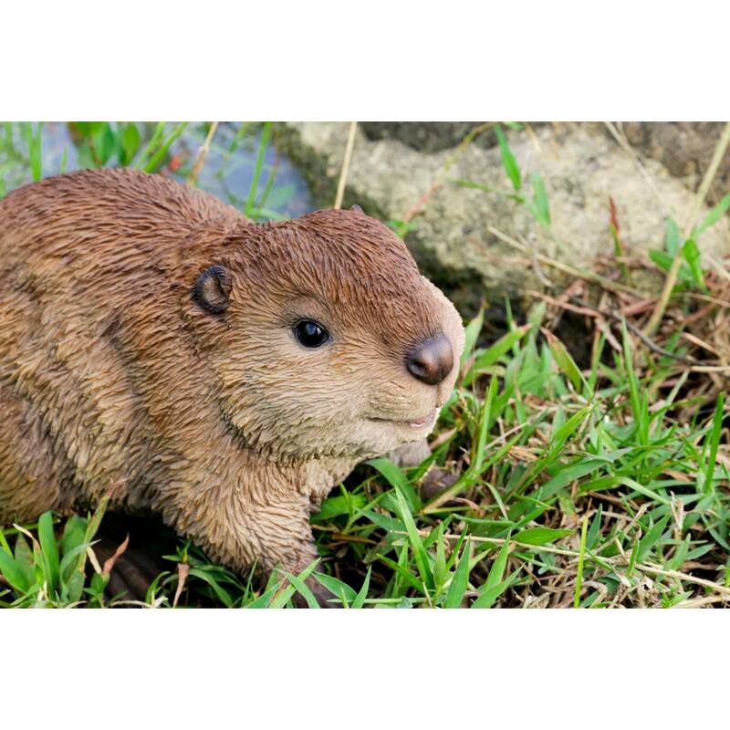 American Beaver Cub Outdoor Garden Statue - 13.75"