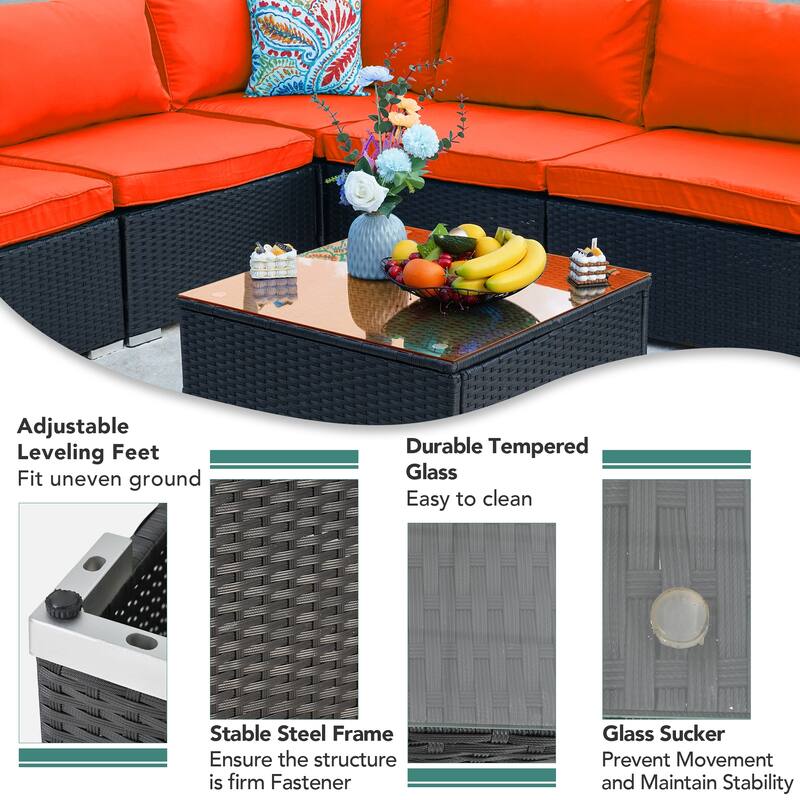 Outdoor 7-Piece Sofa Seating Group with Cushions