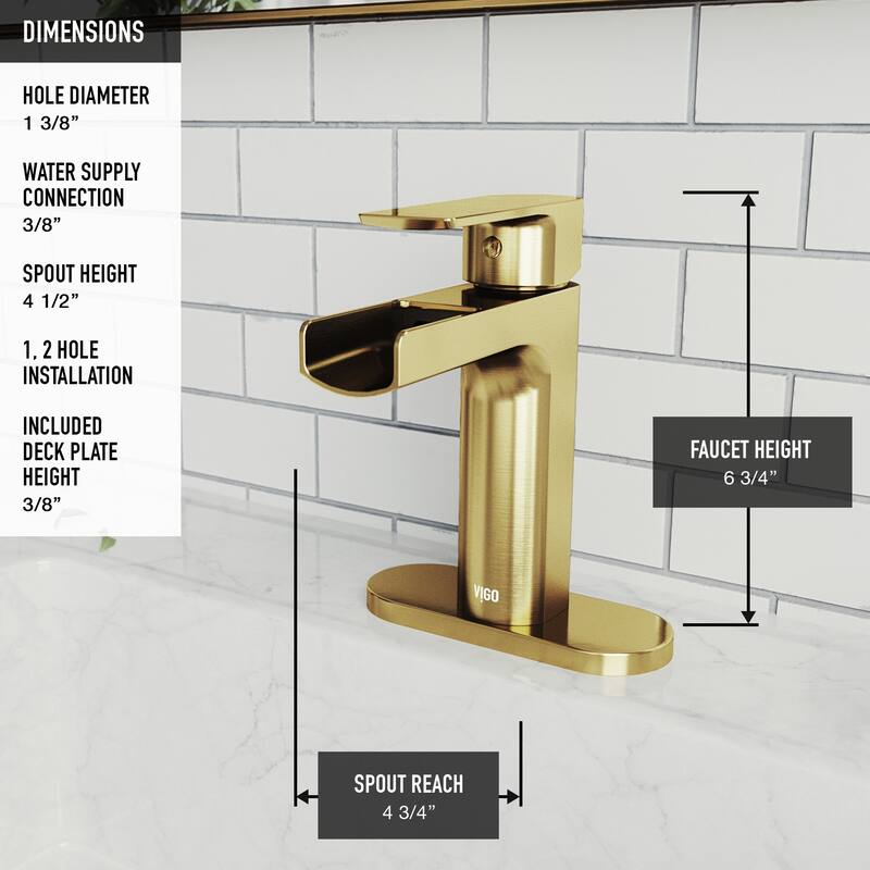 VIGO Ileana 7" H Single Handle Single Hole Bathroom Faucet