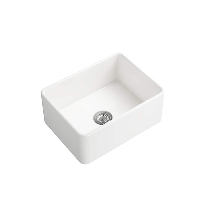 White Farmhouse Sink Deep Apron Sink Undermount Farmhouse Kitchen Sink Single Farm Sink - White