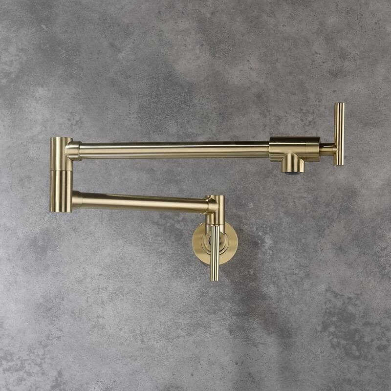 Wall-Mounted Pot Filler Faucet - Brushed Gold