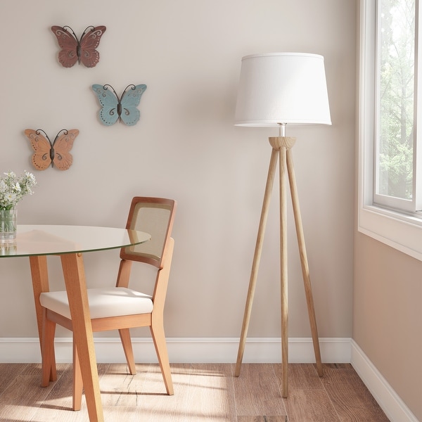 Wooden tripod floor lamp base on sale