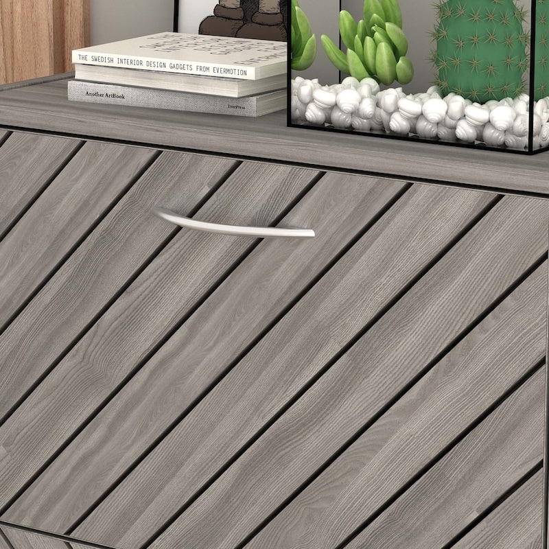 22.4"W Modern Shoe Storage Cabinet,Fold-out Drawer
