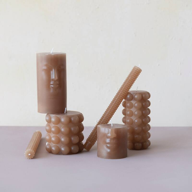 Unscented Hobnail Taper Candles in Box - 1.0"L x 1.0"W x 10.0"H