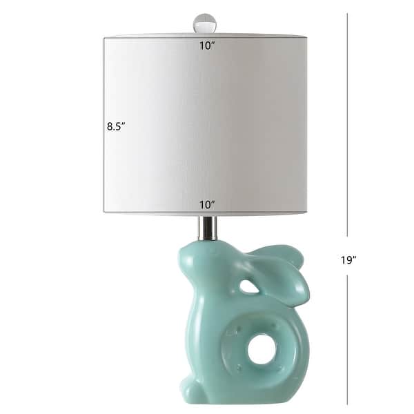 dimension image slide 3 of 7, SAFAVIEH Kids Lighting 19" Ruby Rabbit Lamp - 10.3"x10"x19"