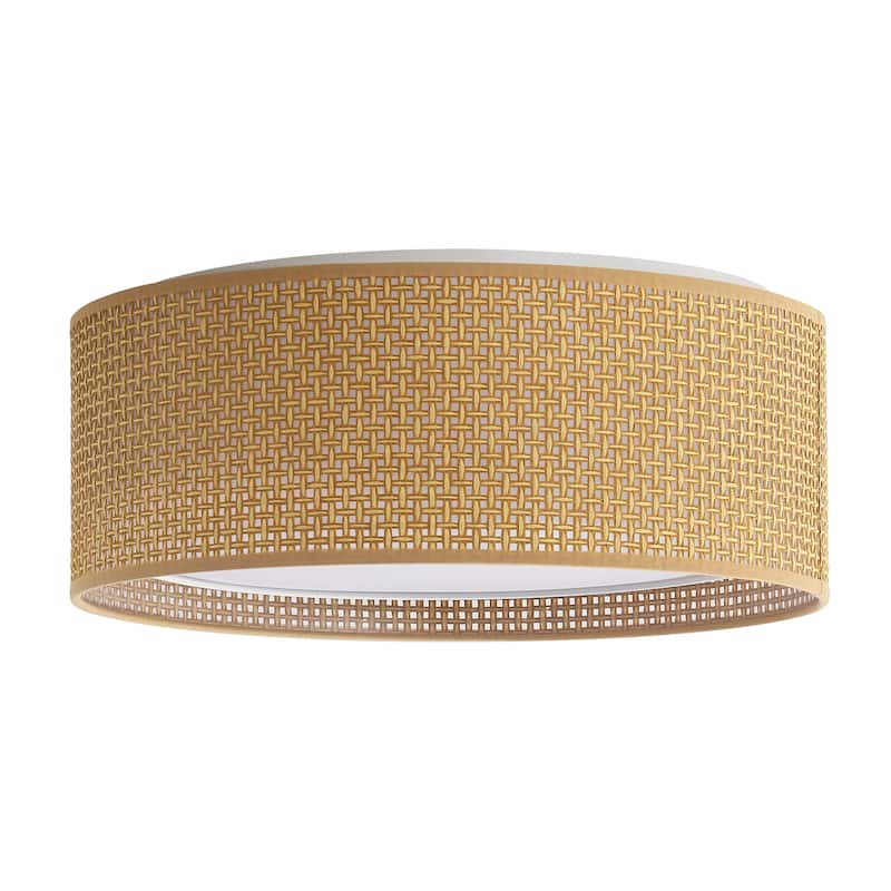 WINGBO 20 in. 5-Light Grass Cloth Flush Mount Light - N/A