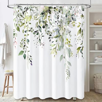 Eucalyptus Plant Shower Curtain Floral Fabric with