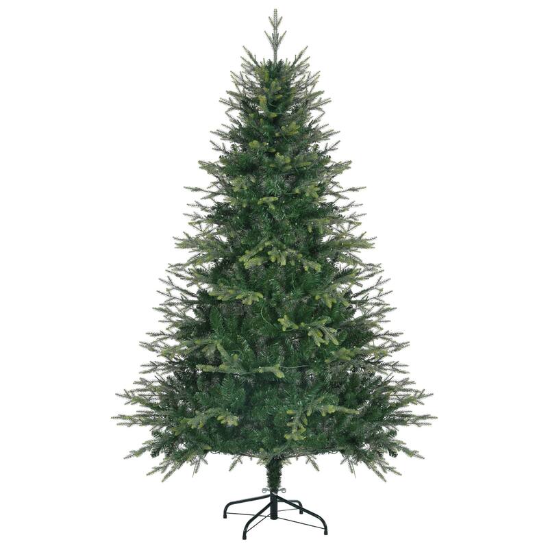 HomeRoots Three Piece Pre Lit Extra Full Frosted Pine Christmas Tree With Garland And Wreath Set