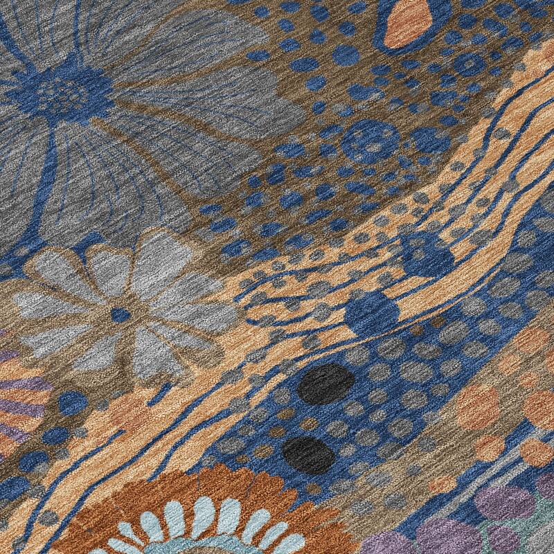 Machine Washable Indoor/ Outdoor Whimsy Floral Chantille Rug