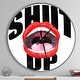 preview thumbnail 8 of 8, Designart 'Female Lips' Oversized Shabby Chic Wall CLock