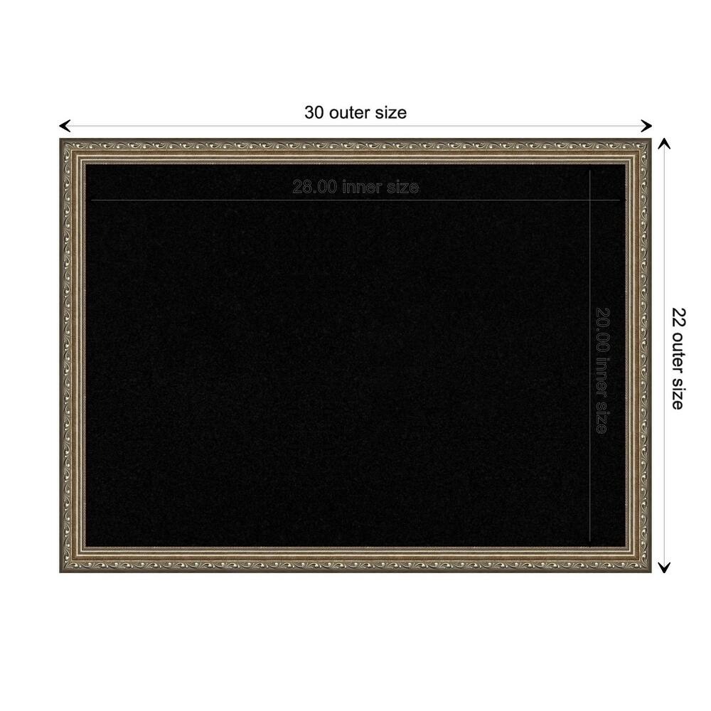 Parisian Silver Wood Framed Black Corkboard Bulletin Board