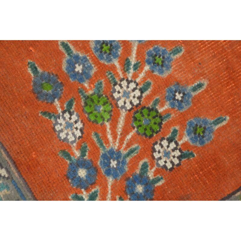 Hand Knotted Oriental 100% Wool Carpet Traditional Medallion Oranges & Rust Tabriz Area Rug - 6' 3'' X 4' 10''